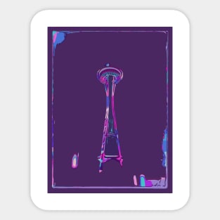 Artistic Seattle Space Needle Sticker